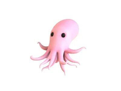 Cartoon Octopus v003 3D model
