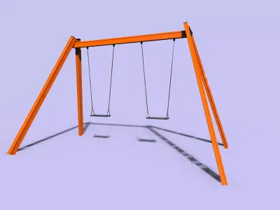 Playground Swing Modern Iron Steel Free Child Children Outdoor Free low-poly 3D model