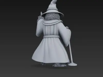 Bearded Wise Owl Wizard Mystic Rock Legend 3D Print Model 3D model