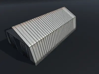 Hangar modular Low-poly 3D model