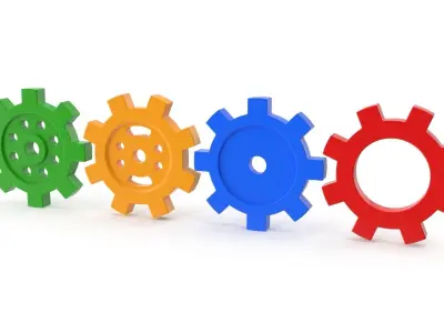 4 Different Gear Low-poly 3D model