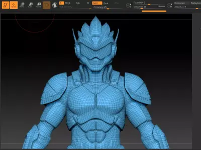 010 Fantasy Sci-Fi Male Figure High Quality 180cm Game Ready Low-poly 3D model