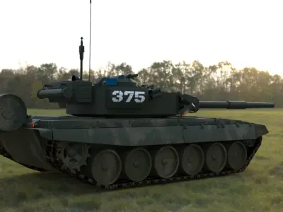  High-Quality Weathered T90A Main Battle Tank 3D Model Low-poly 3D model