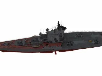 Moskva-missile cruiser Low-poly 3D model