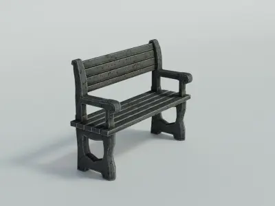 Bench Low-poly 3D model