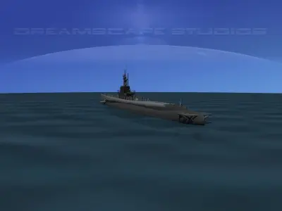 Balao Class Submarine USS Icefish SS343 3D model