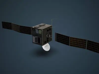 Surveillance Satellite Low-poly 3D model