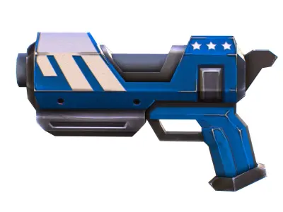 LowPoly Sci-Fi Cartoon Pistol Gun Low-poly 3D model