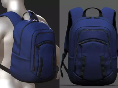 Backpack bag baggage Color 3d low poly Low-poly Low-poly 3D model