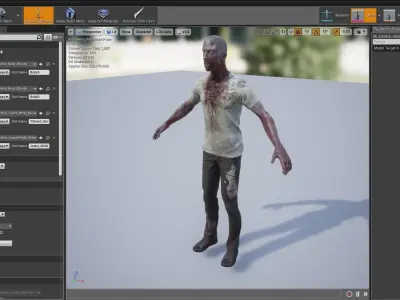 Zombie in Jeans Low-poly 3D model