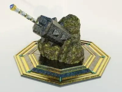 war hammer Medieval Arm Fantasy 3D model