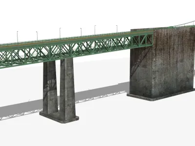 Walt Whitman Bridge Low-poly 3D model