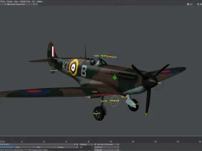 SPITFIRE MK IA 54th Squadron Low-poly 3D model