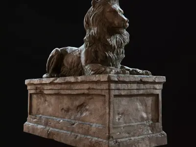 Lion Tomb PBR Low-poly 3D model