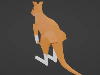  kangaroo low poly 3D model