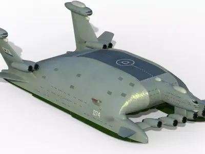 Bartini A-2500 WIG aircraft carrier 3D model