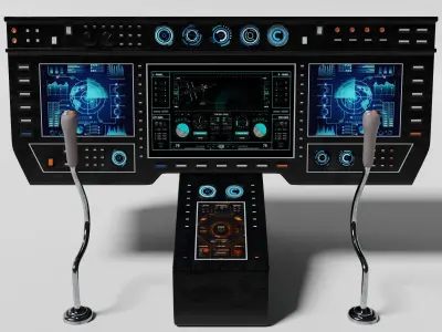 Aircraft cockpit control panel 2 3D model