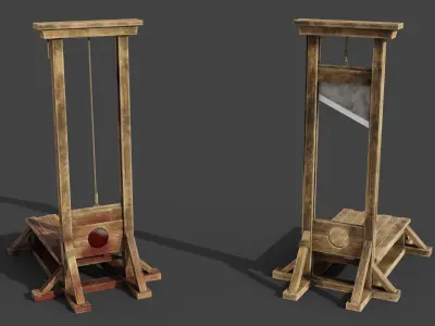 Medieval Guillotine Game Ready PBR Low-poly 3D model