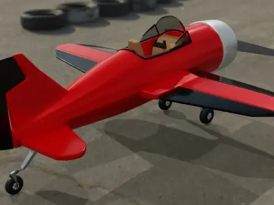 Airplane Rigged Low-poly 3D model
