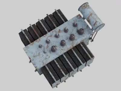 Electrical Transformer 2B Low-poly 3D model