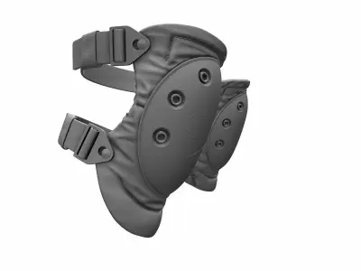 Military Knee Pad - High Poly 3D model