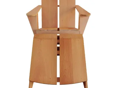 Crate and Barrel outdoor Adirondack Chair and ottoman Low-poly 3D model