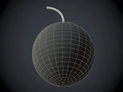 Black Cartoon Bomb 3D model