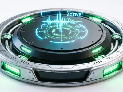 Sci-Fi Holographic Data Platform Low-poly 3D model