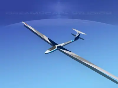 Schleicher ASW 22 Sailplane  V03 3D model