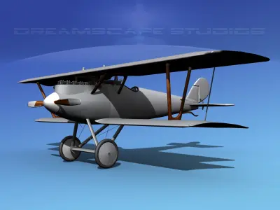 Pfalz DIII Fighter Bare Metal 3D model