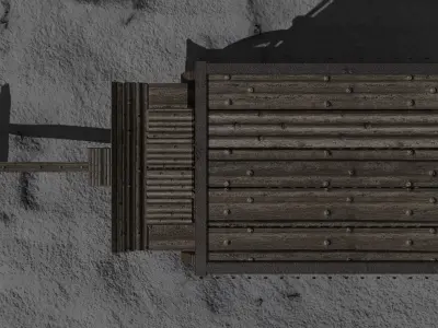 Prison cart Low-poly 3D model