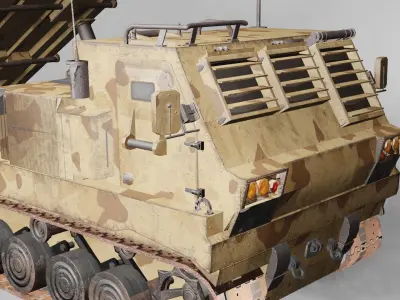 M270 Multiple Launch Rocket System 3D Model - Military Vehicle Low-poly 3D model