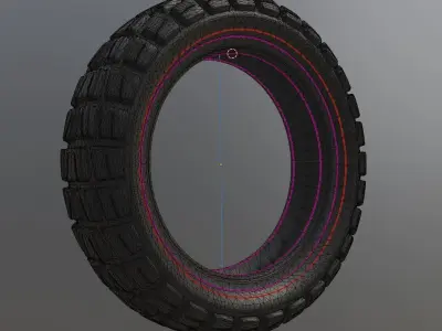 E-Scooter Rubber Tire with Procedural PBR Material Setup 3D model