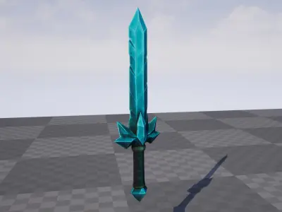 Crystal Sword - Game Ready Weapon Low-poly 3D model