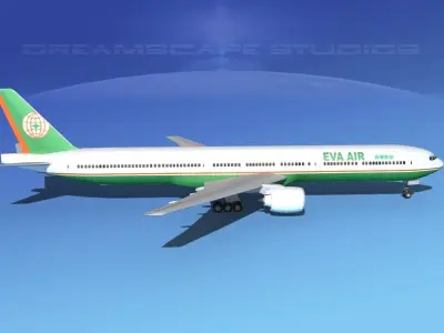 Boeing 777-300 Eva Air 3D model