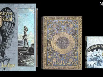 PBR Books book with old design Free low-poly 3D model