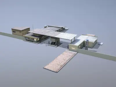 MilitaryBase PortoVelho RoadBlock Low-poly 3D model