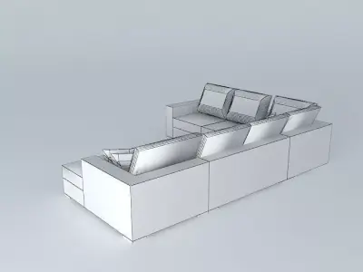 Aliya Sectional - Bella Buckwheat Free 3D model