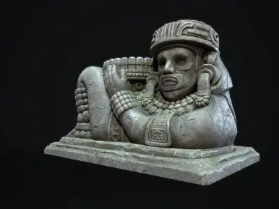 Statue Aztec Chacmool Low-poly 3D model