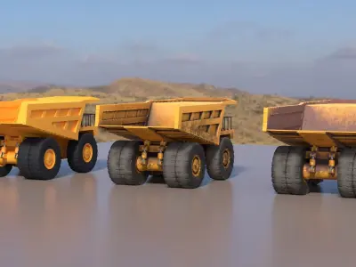 Mining Big Tipper Truck Low-poly 3D model
