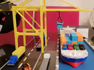 CONTAINER PORT SCALE MODEL - MAQUETTE 3D model