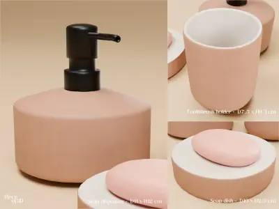 CISTE - Bathroom set - ALINEA - 3 pieces Free 3D model