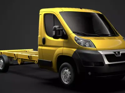 Peugeot Manager Chassis Truck Single Cab 4035WB 2014 3D model