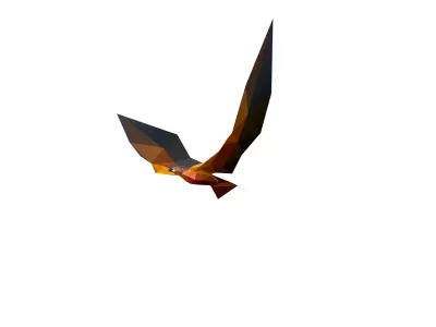 Animated Steppe Eagle Lowpoly Art Style Low-poly 3D model