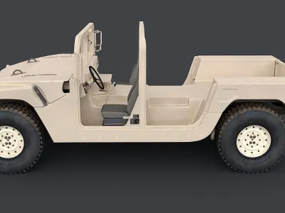 Humvee HMMWV-M1123 Desert Military track 3D model