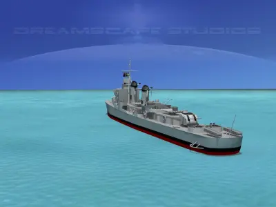Sumner Class Destroyer DD735 USS Robert Smith 3D model