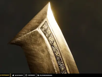 Bronze Egyptian Khopesh Sword - PBR game ready 3d weapon Low-poly 3D model