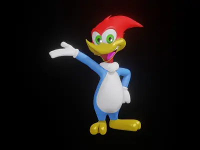 Woody Woodpecker Low-poly 3D model