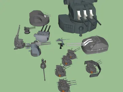 AA gun Free 3D model