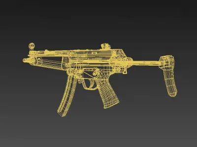 MP5 gun game ready Free low-poly 3D model
